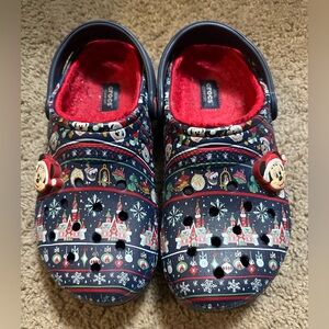 CROCS Disney Holiday Navy and Red Mickey Mouse Clogs
